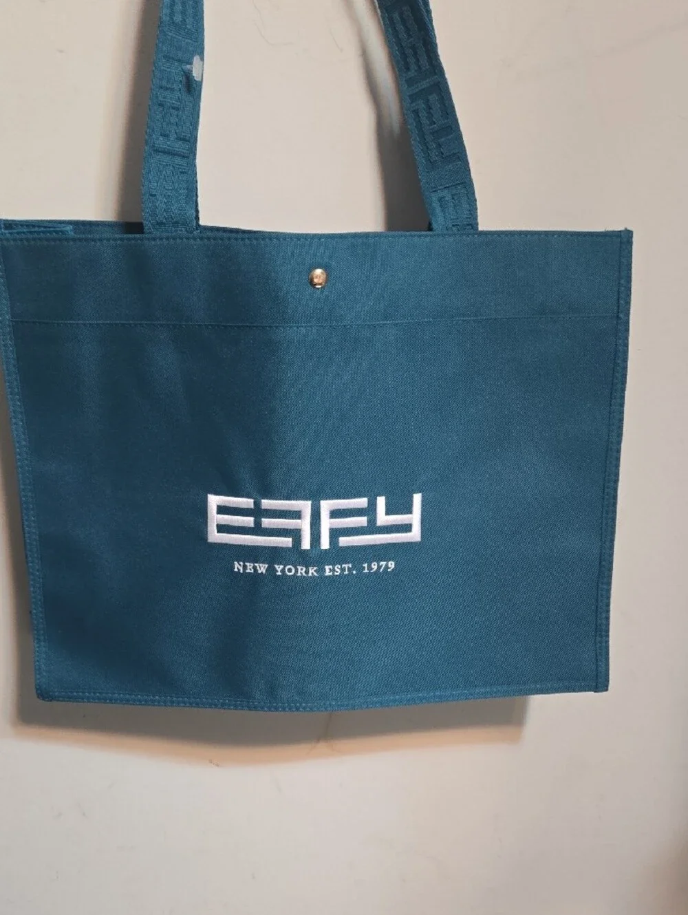 Effy Teal Logo Messenger Tote Bag